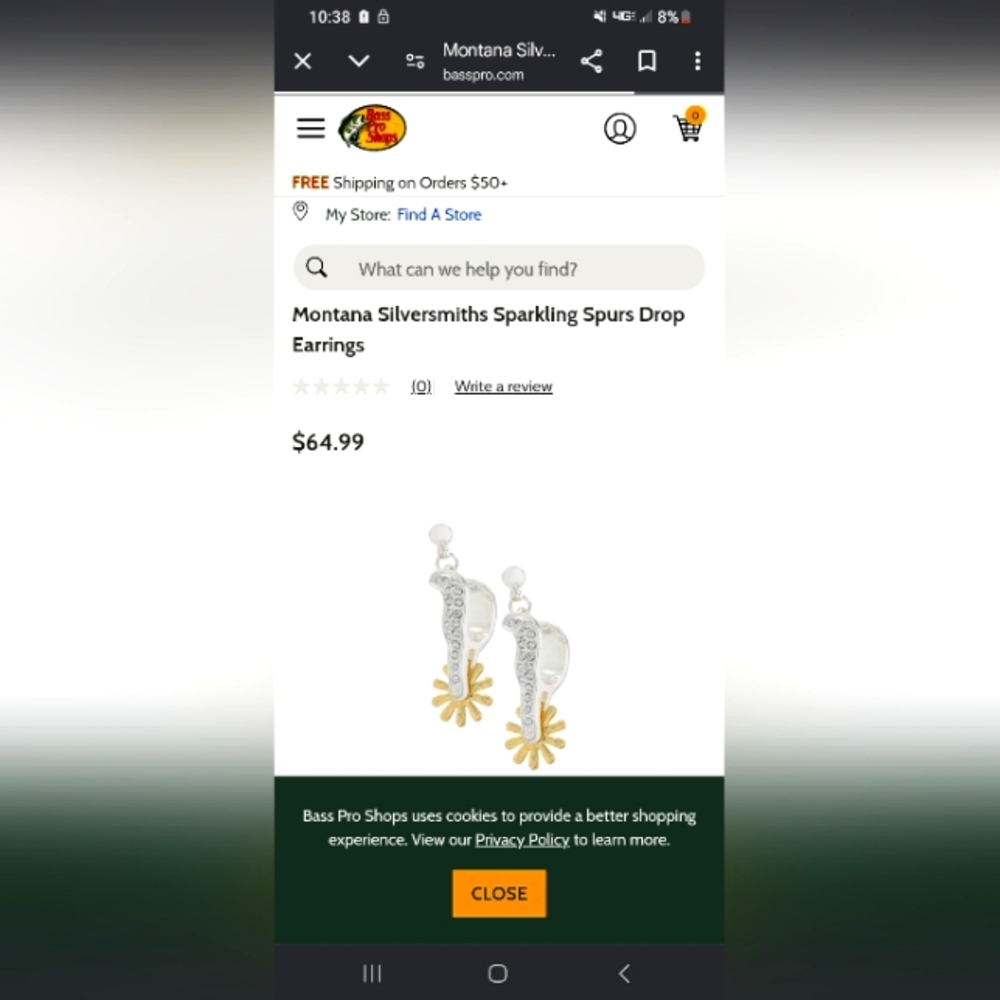 Montana Silversmiths Sparkly Spurs Drop Earrings